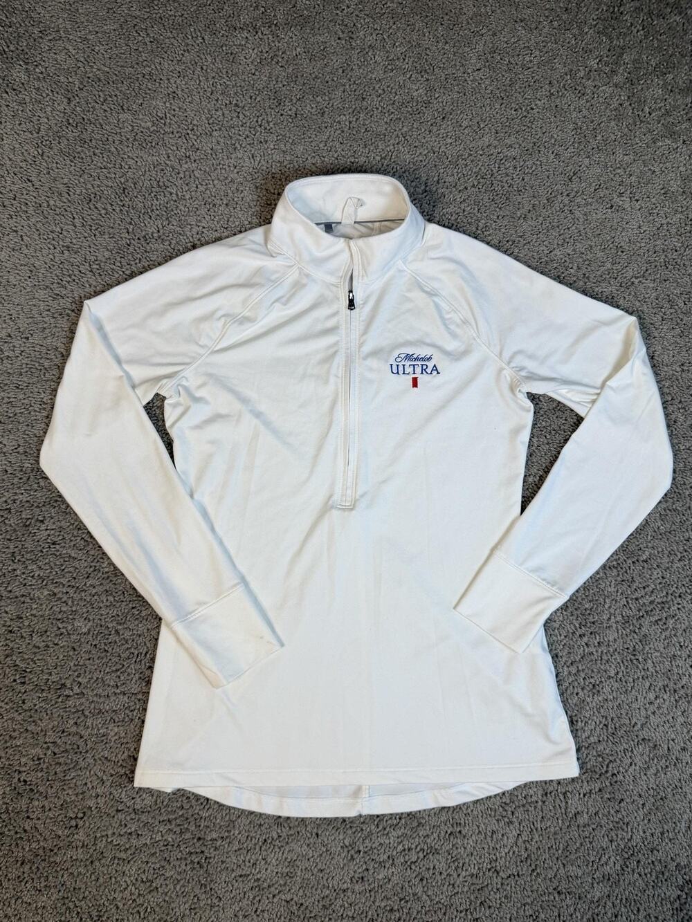 Under Armour HeatGear Shirt Womens S White 1/4 Zip Mock Neck Moisture Wicking